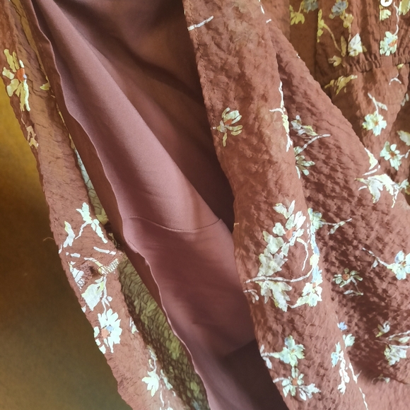 Madewell Norma Rae Floral Print Long Sleeve Dress In Dark Merlot - Picture 11 of 16